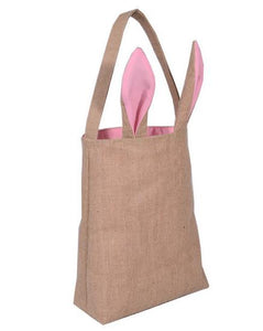 Cotton Linen Easter Egg hunt Bag Rabbit Bunny Ear Shopping Tote kids child Jute Cloth gift Bag handbag Festive Supplies 5color