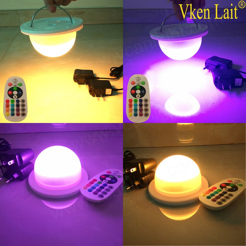 10PCS/lot Waterproof Outdoor RGBW Led Light Kit Plastic Furniture Lighting Remote Controlled LED Under Table Lights for Centerpi